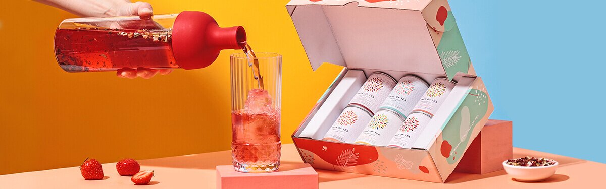 Set aus Eisteeflasche und Tee Minis