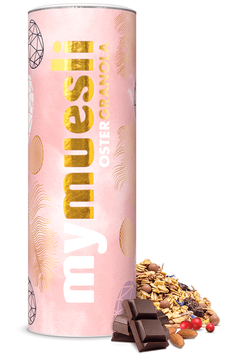 Unser Oster-Granola im stilvollen Dosen Design.