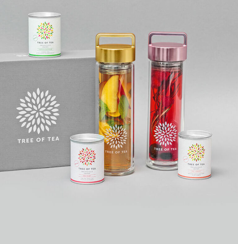 Unsere 2go Bottle im Set mit 3 kleinen Tee-Minis