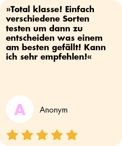 mymuesli Bwertung vom mymuesli2go 12er Probierpaket: Total klasse! Einfach verschiedene Sorten testen um dann zu entscheiden was einem am besten gefällt! Kann ich sehr empfehlen!