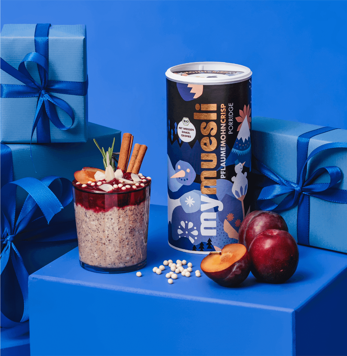 mymuesli Pflaume Mohn Crisp Porridge Dose