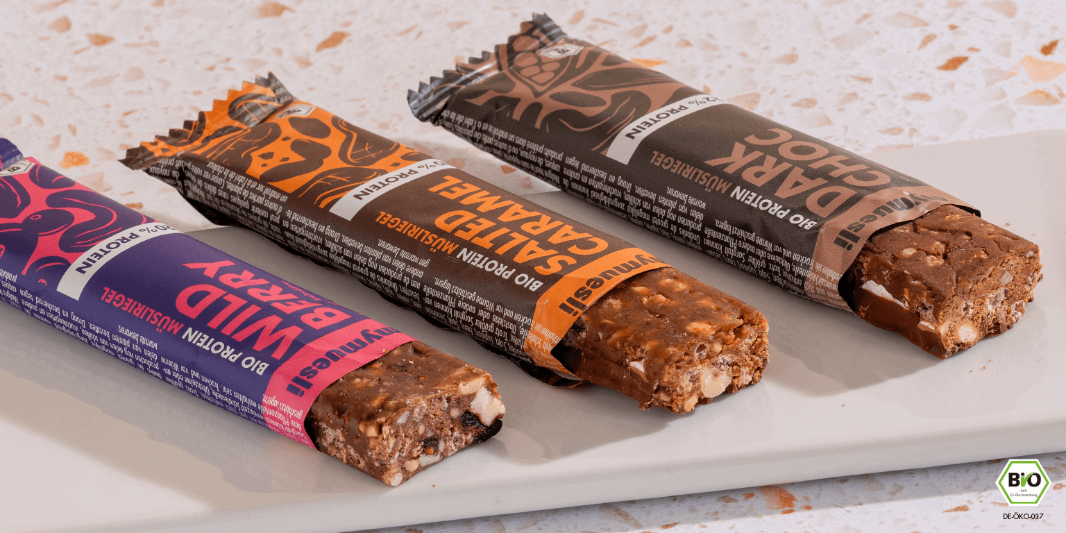 mymuesli Bio Proteinriegel - entdecke jetzt 3 leckere Sorten!