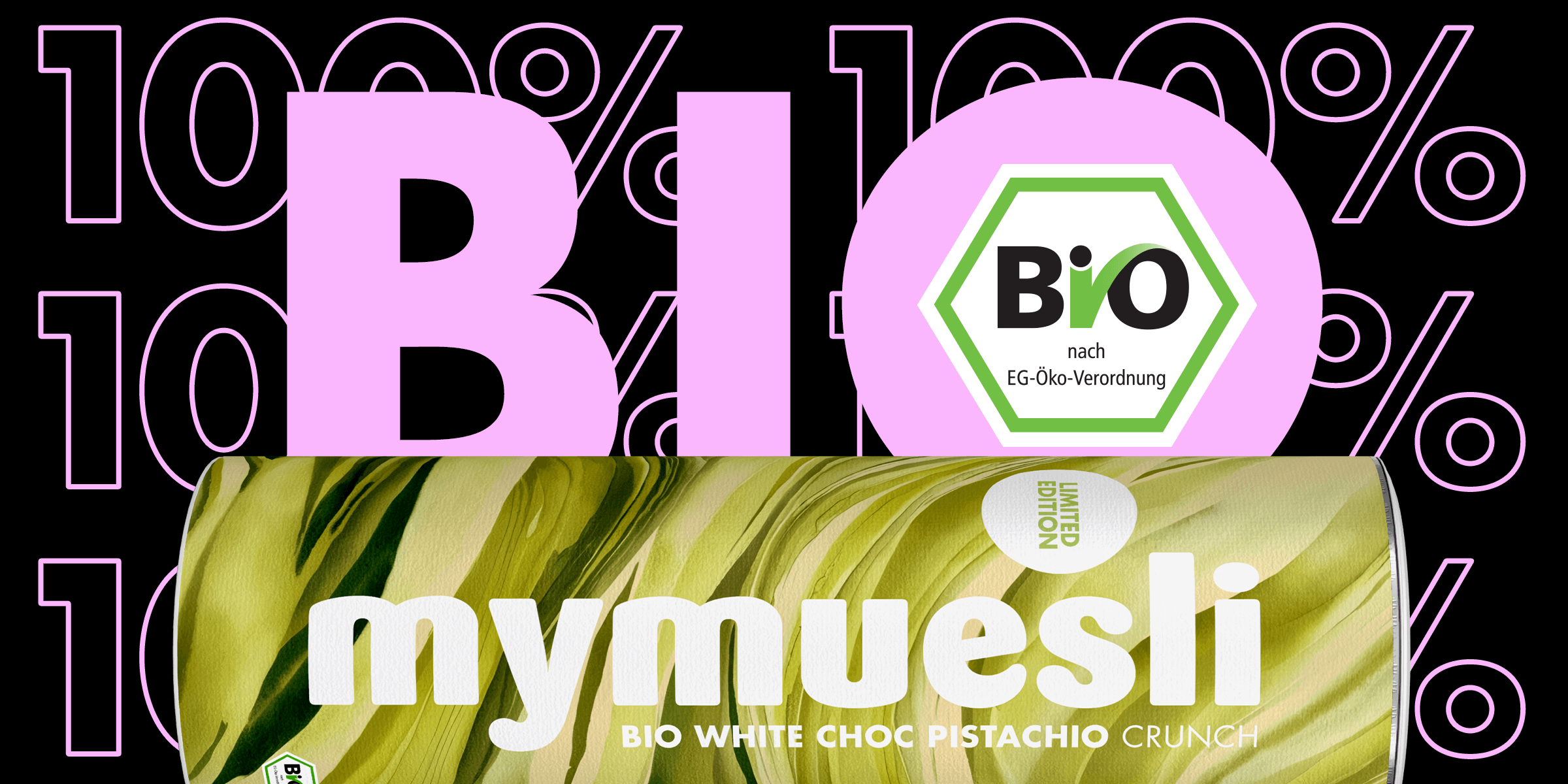 mymuesli 100% Bio wie das White Choc Pistachio Crunch