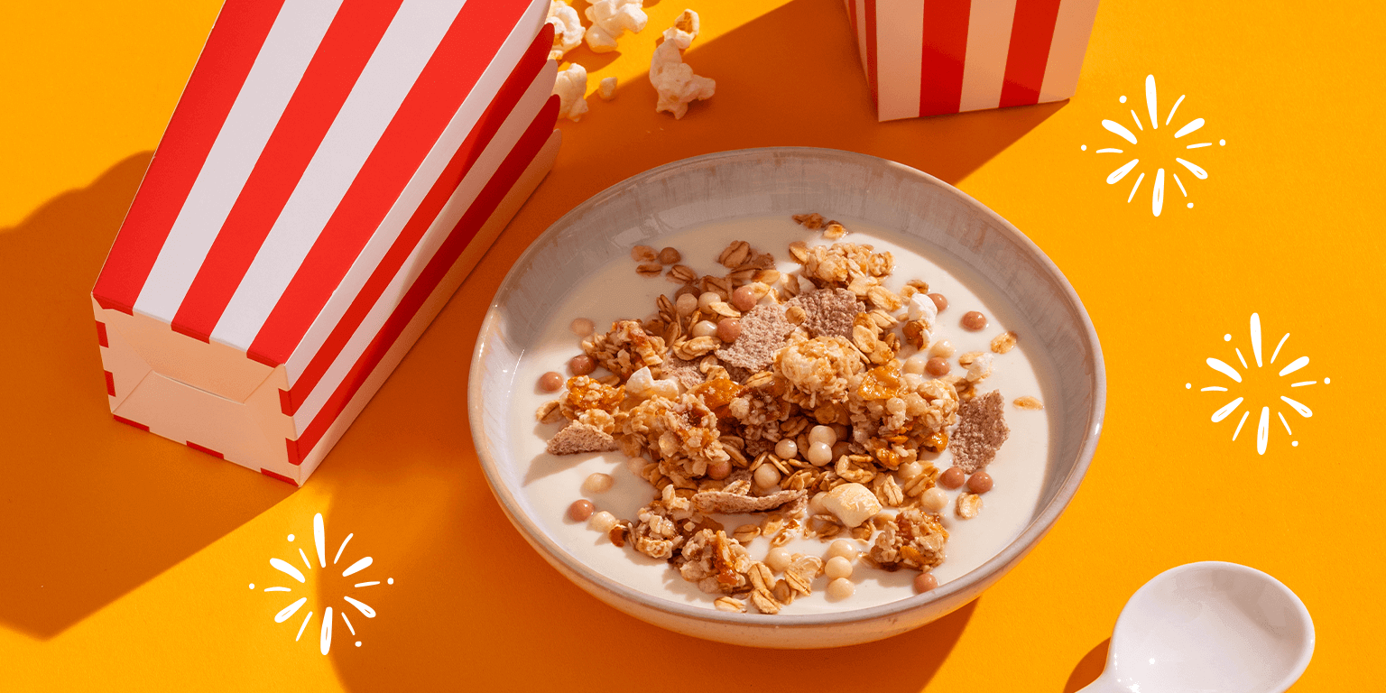 mymuesli Karamell Popcorn Crunchy jetzt auch im Mixer erhältlich - jetzt Müsli mixen!