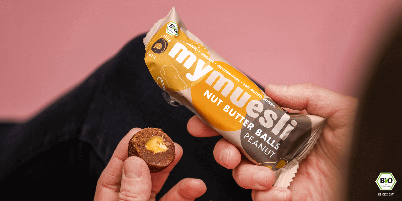 mymuesli Nut Butter Balls: Entdecke Bio Nut Butter Balls wie Nut Butter Balls Peanut mit cremigen Peanut-Kern!