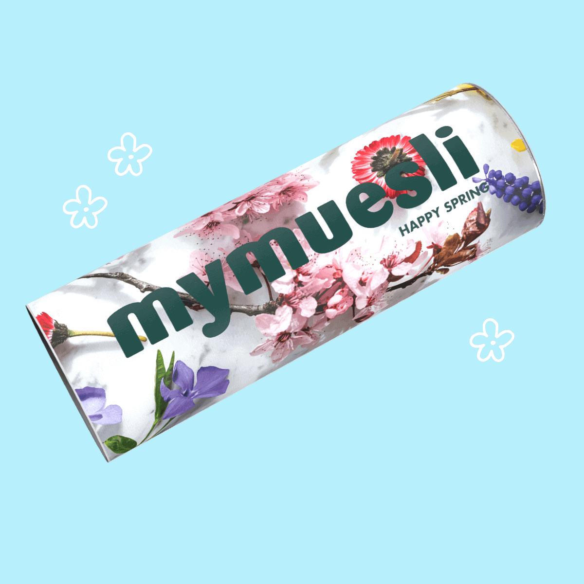 mymuesli Oster Mixer Design mit Frühlingsblumen - jetzt Müsli mixen!