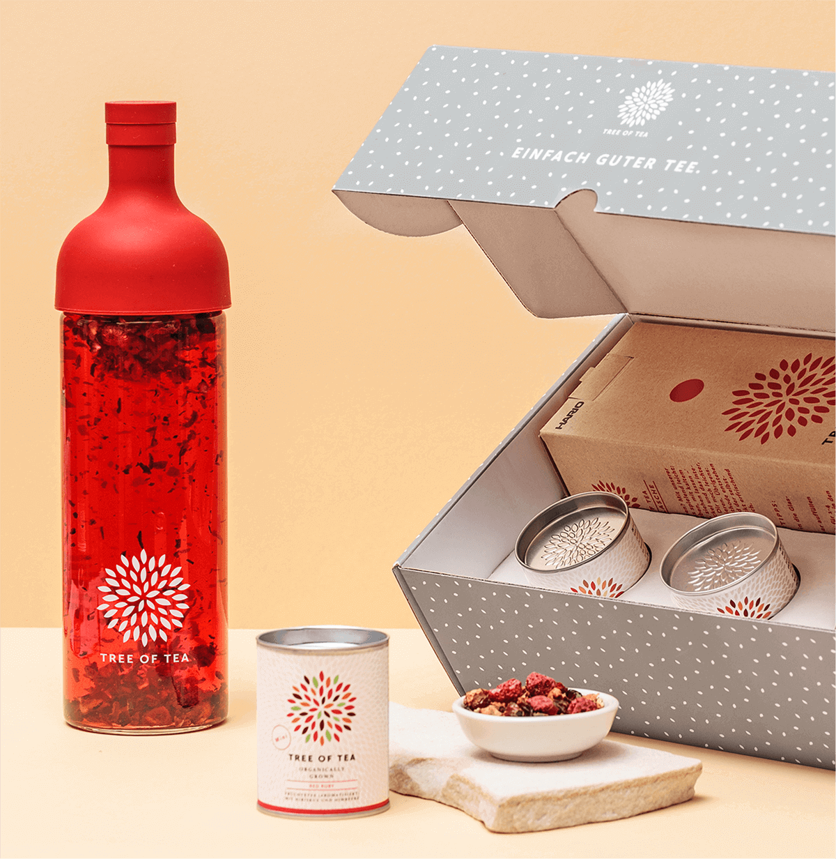 Tree of Tea Eisteeflasche und Tee als Geschenkset
