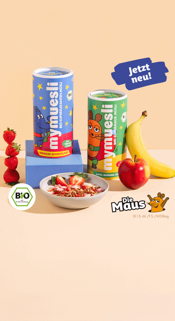 Bio Kinder Müslis: Mit der Maus und dem Elefanten