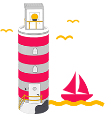 Bastelbogen für Kinder Leuchtturm