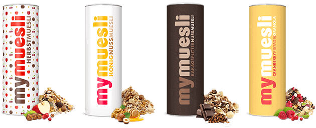 Nuss-Paket mit unseren vier beliebtesten Bio-Müslis mit Nüssen